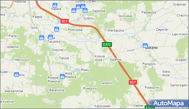 mapa Kobyla Wola, Kobyla Wola na mapie Targeo