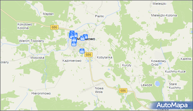 mapa Kobylanka gmina Michałowo, Kobylanka gmina Michałowo na mapie Targeo