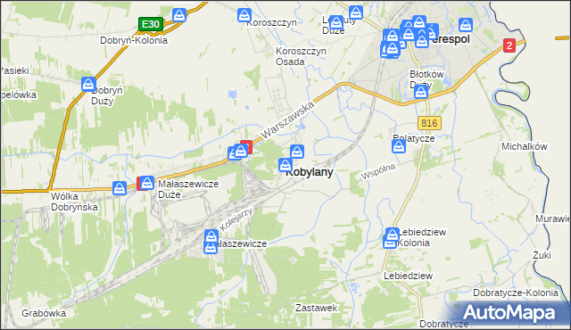 mapa Kobylany gmina Terespol, Kobylany gmina Terespol na mapie Targeo