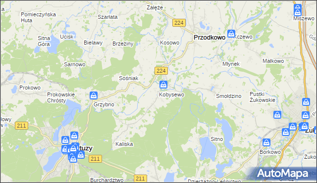 mapa Kobysewo, Kobysewo na mapie Targeo