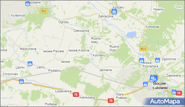 mapa Kochany, Kochany na mapie Targeo