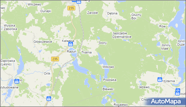 mapa Kolano gmina Dziemiany, Kolano gmina Dziemiany na mapie Targeo