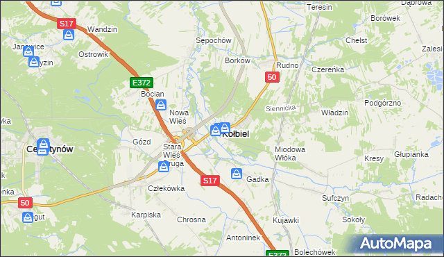 mapa Kołbiel, Kołbiel na mapie Targeo