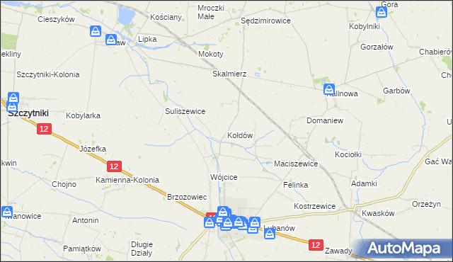 mapa Kołdów, Kołdów na mapie Targeo