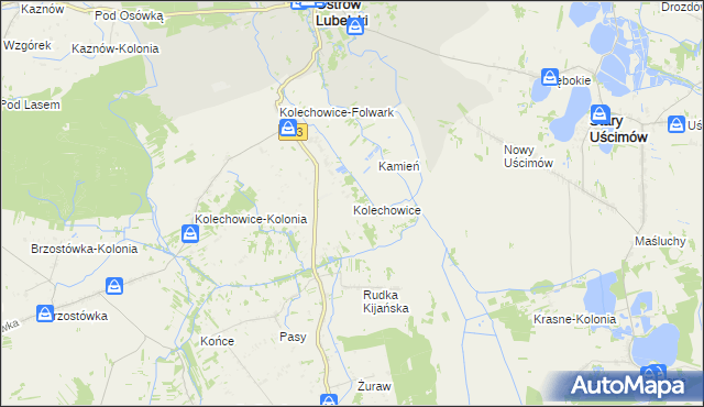 mapa Kolechowice, Kolechowice na mapie Targeo