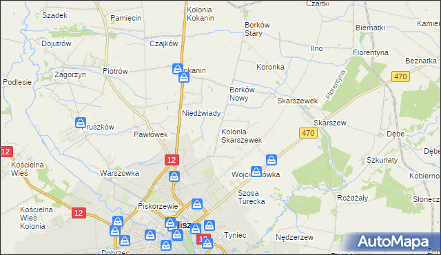 mapa Kolonia Skarszewek, Kolonia Skarszewek na mapie Targeo