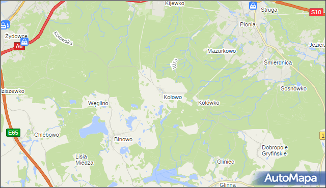 mapa Kołowo, Kołowo na mapie Targeo