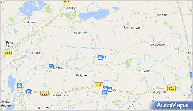 mapa Kołybki, Kołybki na mapie Targeo