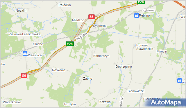 mapa Komorczyn, Komorczyn na mapie Targeo