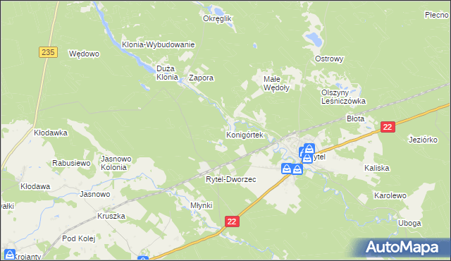 mapa Konigórtek, Konigórtek na mapie Targeo