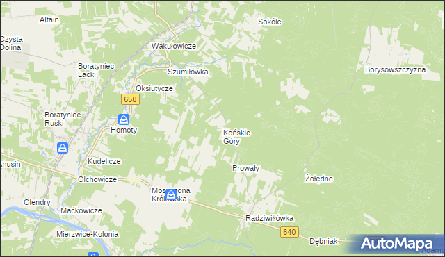 mapa Końskie Góry, Końskie Góry na mapie Targeo