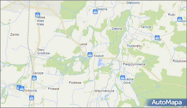 mapa Kopice gmina Grodków, Kopice gmina Grodków na mapie Targeo