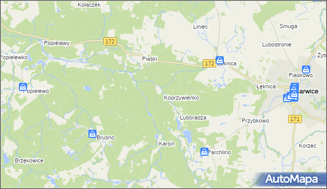 mapa Koprzywienko, Koprzywienko na mapie Targeo