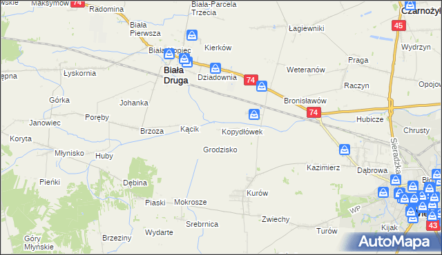 mapa Kopydłówek, Kopydłówek na mapie Targeo