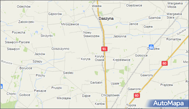 mapa Koryta Osada, Koryta Osada na mapie Targeo