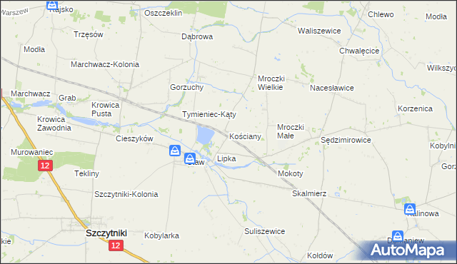 mapa Kościany, Kościany na mapie Targeo