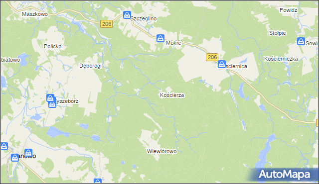 mapa Kościerza, Kościerza na mapie Targeo