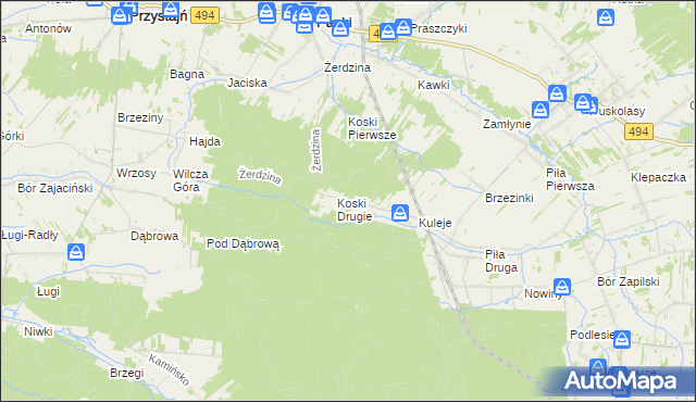 mapa Koski Pierwsze, Koski Pierwsze na mapie Targeo