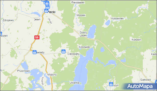 mapa Kosowiec, Kosowiec na mapie Targeo