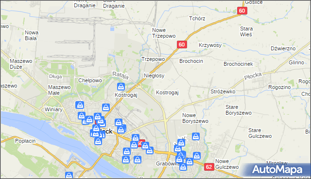 mapa Kostrogaj, Kostrogaj na mapie Targeo