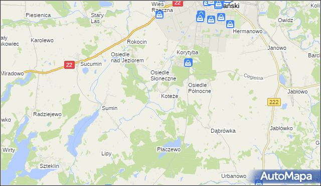 mapa Koteże, Koteże na mapie Targeo