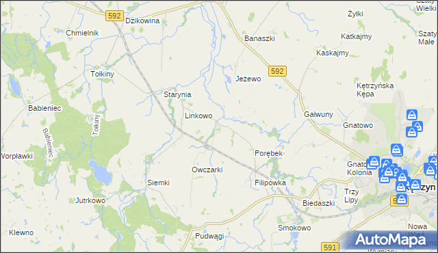 mapa Kotkowo gmina Kętrzyn, Kotkowo gmina Kętrzyn na mapie Targeo