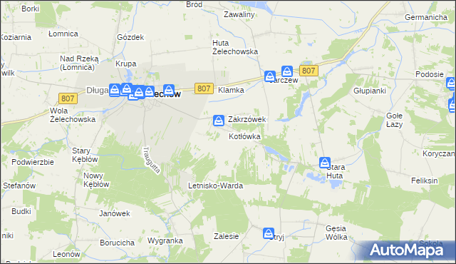 mapa Kotłówka gmina Żelechów, Kotłówka gmina Żelechów na mapie Targeo