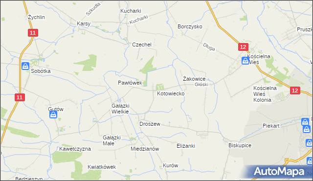 mapa Kotowiecko, Kotowiecko na mapie Targeo