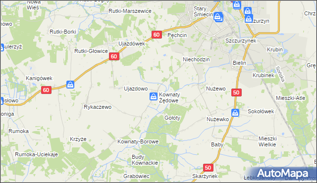 mapa Kownaty Żędowe, Kownaty Żędowe na mapie Targeo