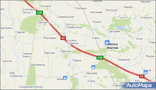 mapa Kozanki Wielkie, Kozanki Wielkie na mapie Targeo