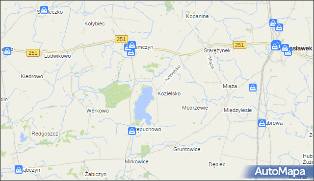 mapa Kozielsko, Kozielsko na mapie Targeo