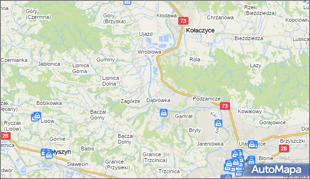 mapa Krajowice, Krajowice na mapie Targeo