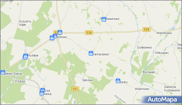 mapa Kramarzewo gmina Działdowo, Kramarzewo gmina Działdowo na mapie Targeo