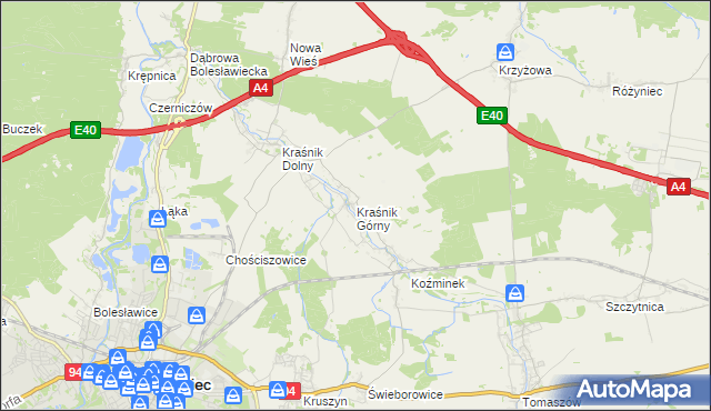 mapa Kraśnik Górny, Kraśnik Górny na mapie Targeo