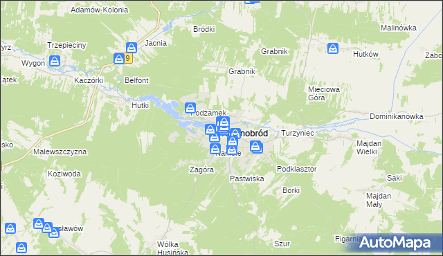 mapa Krasnobród, Krasnobród na mapie Targeo