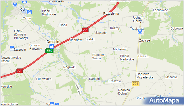 mapa Kraszew Wielki, Kraszew Wielki na mapie Targeo