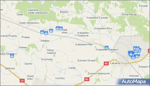 mapa Kraszewo-Falki, Kraszewo-Falki na mapie Targeo