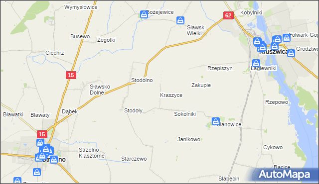 mapa Kraszyce, Kraszyce na mapie Targeo