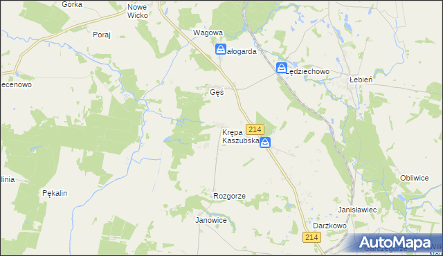 mapa Krępa Kaszubska, Krępa Kaszubska na mapie Targeo