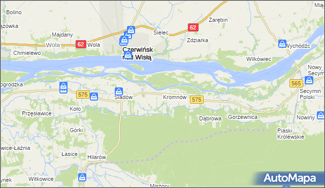 mapa Kromnów gmina Brochów, Kromnów gmina Brochów na mapie Targeo