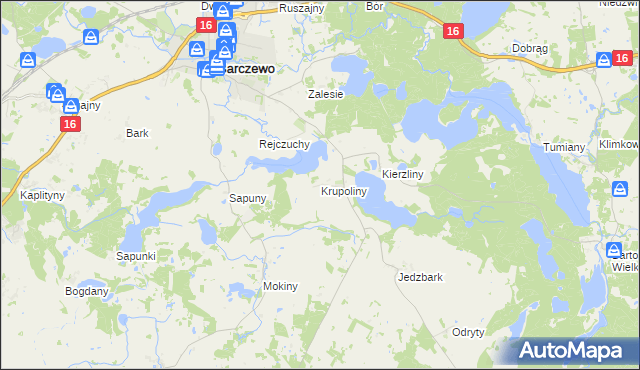 mapa Krupoliny, Krupoliny na mapie Targeo