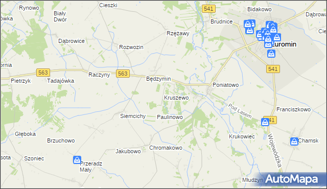 mapa Kruszewo gmina Żuromin, Kruszewo gmina Żuromin na mapie Targeo