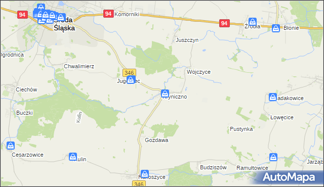 mapa Kryniczno gmina Środa Śląska, Kryniczno gmina Środa Śląska na mapie Targeo
