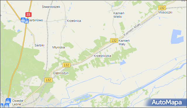 mapa Krześniczka, Krześniczka na mapie Targeo