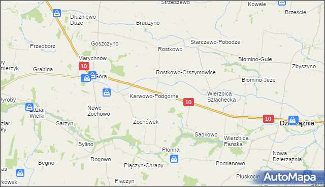 mapa Krzywanice gmina Staroźreby, Krzywanice gmina Staroźreby na mapie Targeo