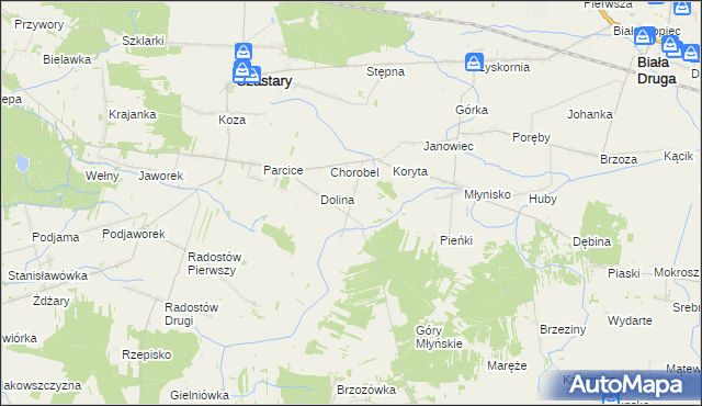 mapa Krzyż gmina Czastary, Krzyż gmina Czastary na mapie Targeo