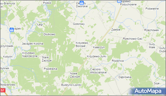 mapa Krzyżewo-Marki, Krzyżewo-Marki na mapie Targeo