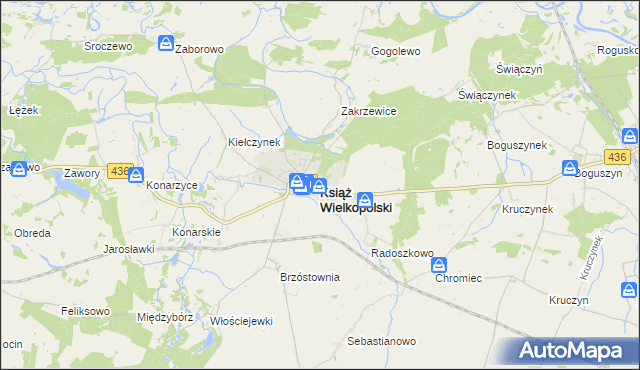 mapa Książ Wielkopolski, Książ Wielkopolski na mapie Targeo