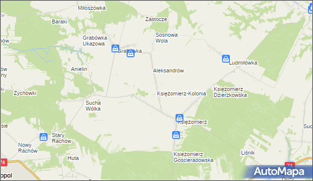 mapa Księżomierz-Kolonia, Księżomierz-Kolonia na mapie Targeo