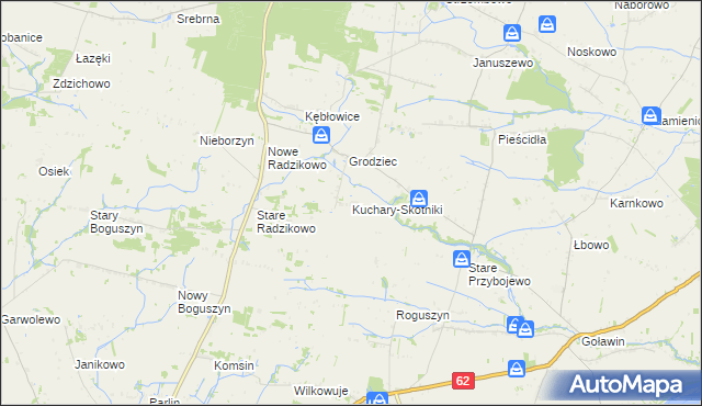 mapa Kuchary-Skotniki, Kuchary-Skotniki na mapie Targeo